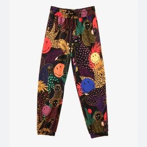 Farm Rio Pop Smiley Sweatpants/jogger- roomy size Small